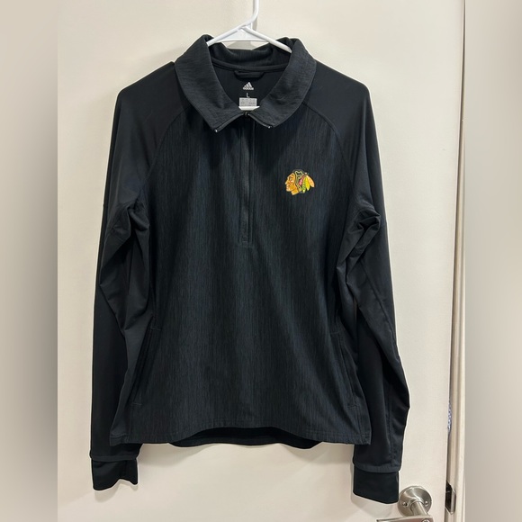 🍁Adidas Climalite Blackhawks Quarter Zip - Picture 1 of 12